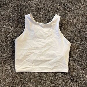 Athleta White Fitted Crop Tank Top